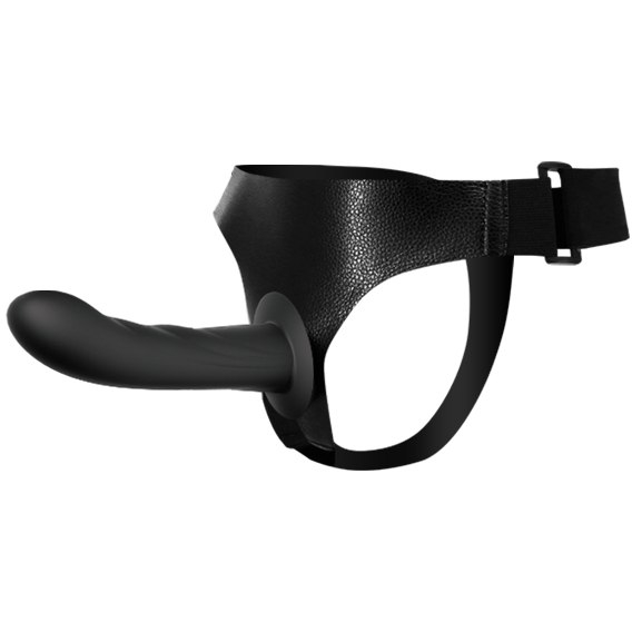 Страпон "Ultra 6.6" черный, рельефный 